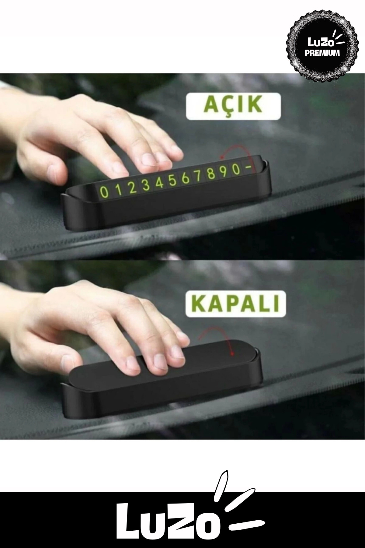Premium Araç İçi Park Telefon Numarası Torpido Üstü Fosforlu Neon
