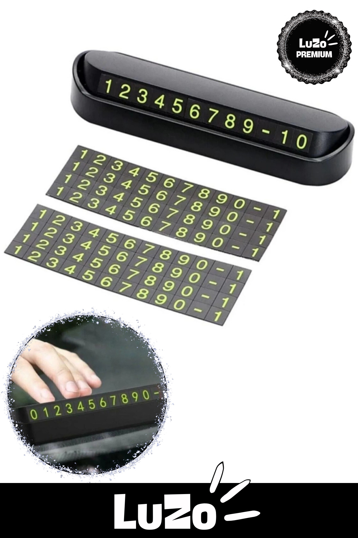 Premium Araç İçi Park Telefon Numarası Torpido Üstü Fosforlu Neon