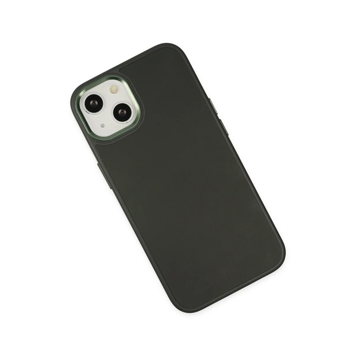 Premium Asya Deri Silikon Kılıf - iPhone 14 Plus Koyu Yeşil (8 Renk Seçeneği)