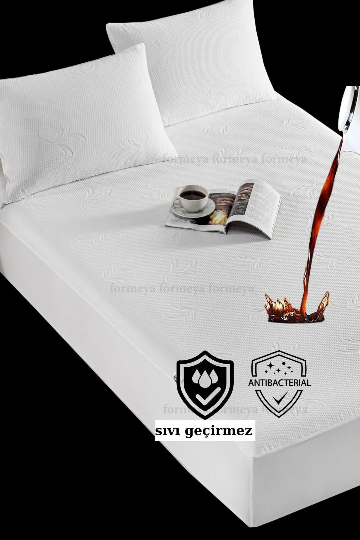 Premium Bambu Desenli Su Sıvı Geçirmez Alez Tek-Çift Kişilik-Batt