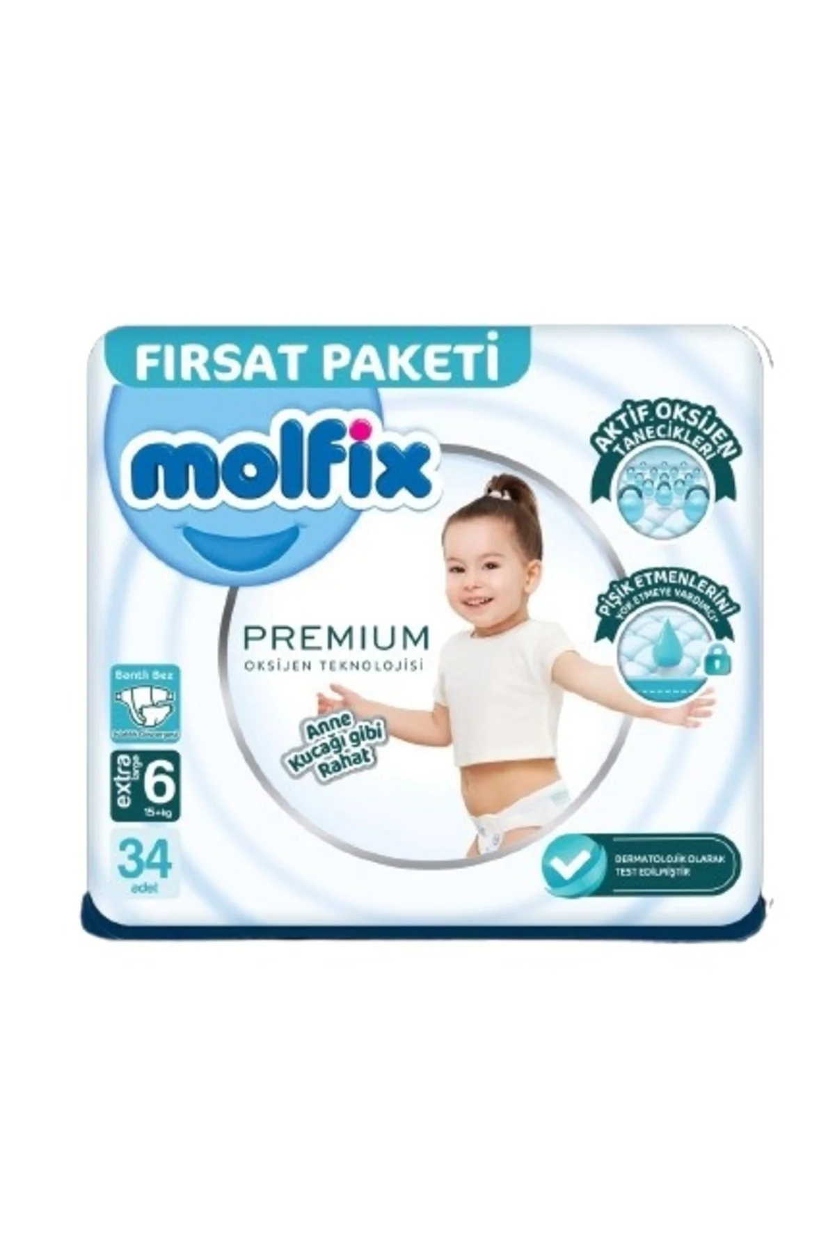 Premium Bebek Bezi Fırsat Paketi 6 Beden 15+ Kg 34 Adet