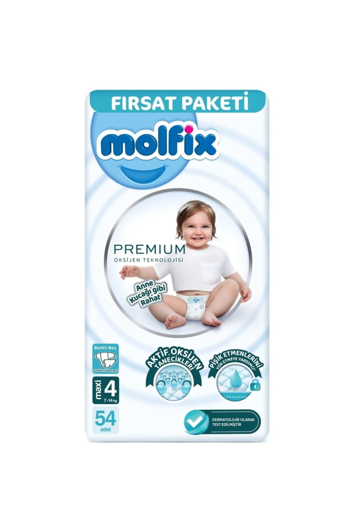 Premium Bebek Bezi Fırsat Paketi 4 Beden 7-14 Kg 54 Adet