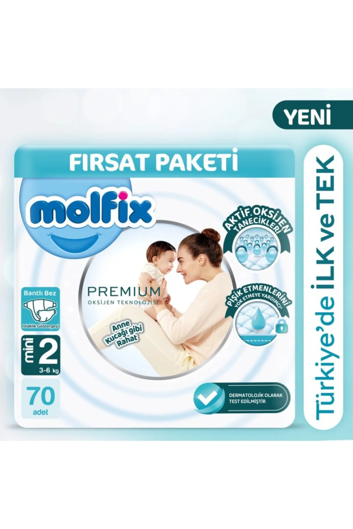 Premium Bebek Bezi Fırsat Paketi 2 Beden 3-6 Kg 70 Adet