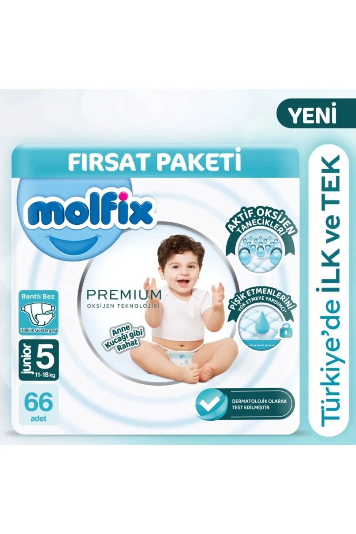 Premium Bebek Bezi Ultra Fırsat Paketi 5 Beden 11-18 Kg 66 Adet
