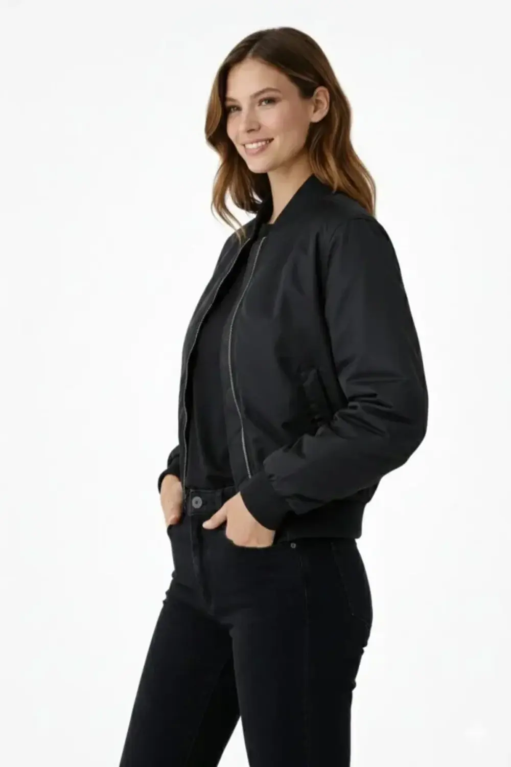 Premium Bomber Ceket Çıtçıt Kapamalı, Ribana Manşetli, Astarlı, R