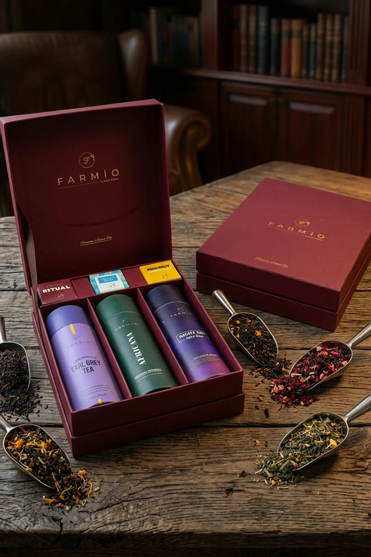 Premium Çay Hediye Kutusu – 3’lü Gurme Çay Koleksiyonu (Earl Grey