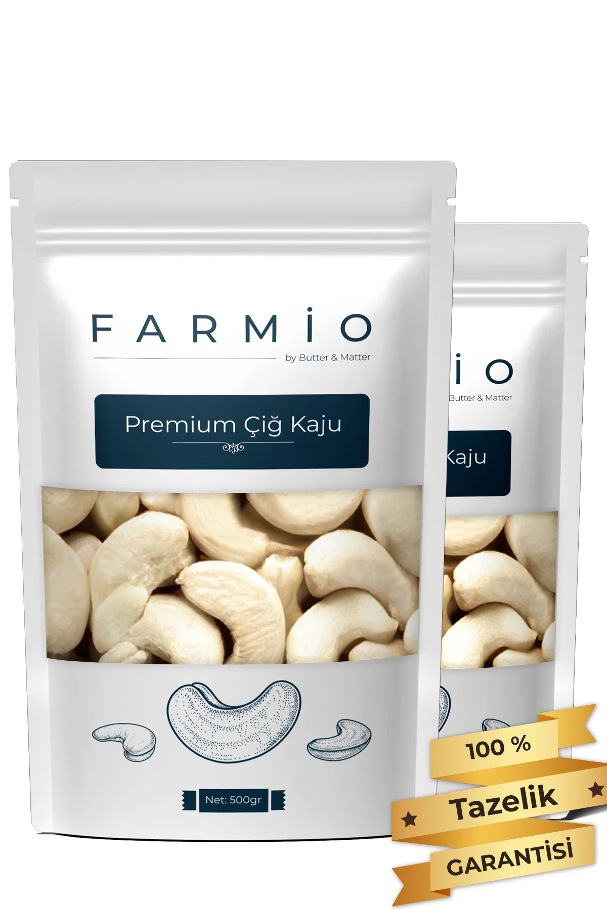 Premium Çiğ Kaju 1kg - Taptaze Yeni Mahsül - Yağsız & Tuzsuz Natu