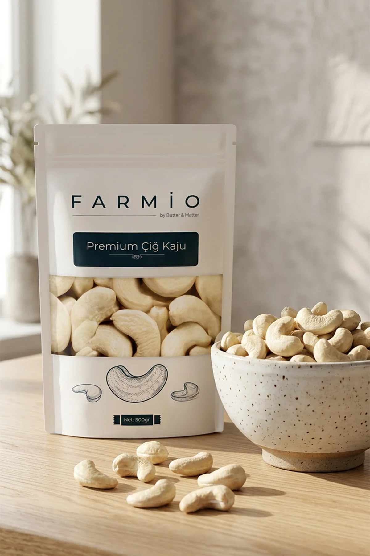 Premium Çiğ Kaju 1kg - Taptaze Yeni Mahsül - Yağsız & Tuzsuz Natu