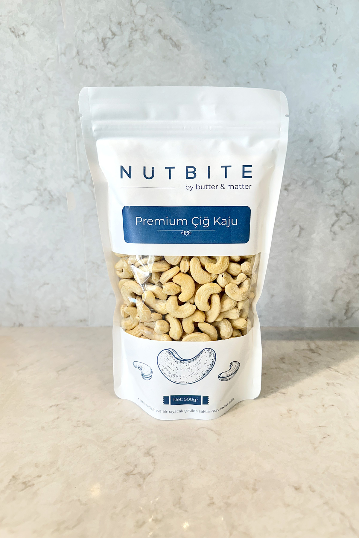 Premium Çiğ Kaju 500gr - Taptaze Yeni Mahsül - Yağsız & Tuzsuz Na