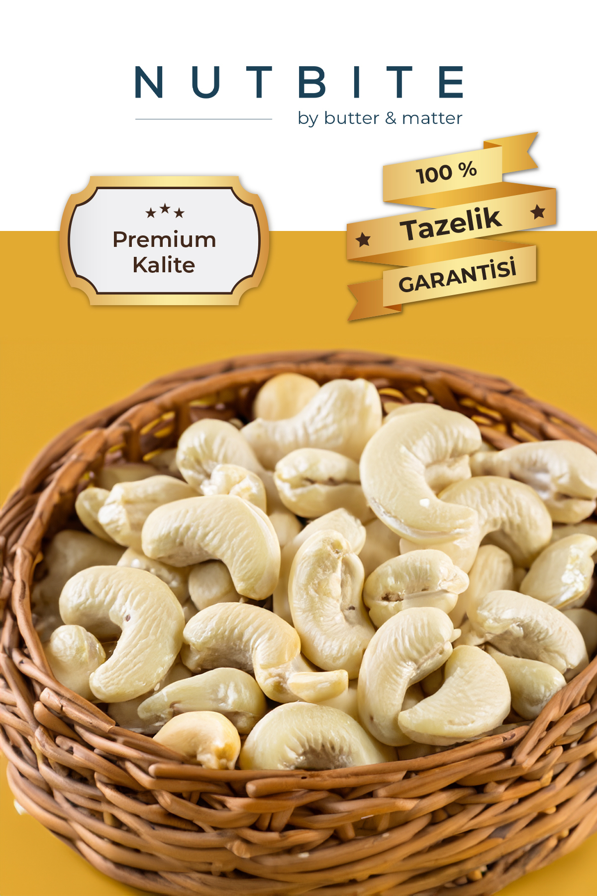 Premium Çiğ Kaju 500gr - Taptaze Yeni Mahsül - Yağsız & Tuzsuz Na