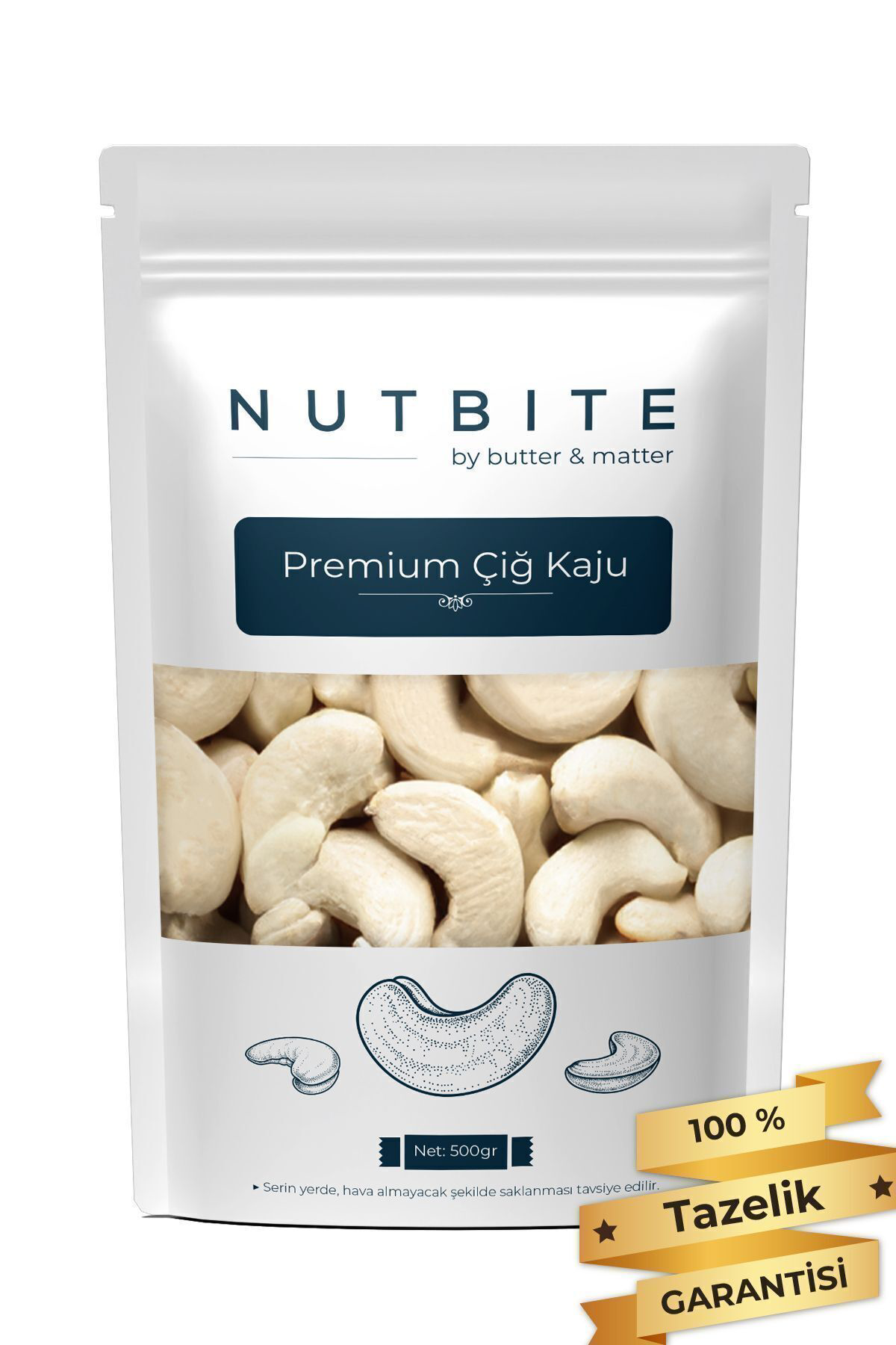 Premium Çiğ Kaju 500gr - Taptaze Yeni Mahsül - Yağsız & Tuzsuz Na