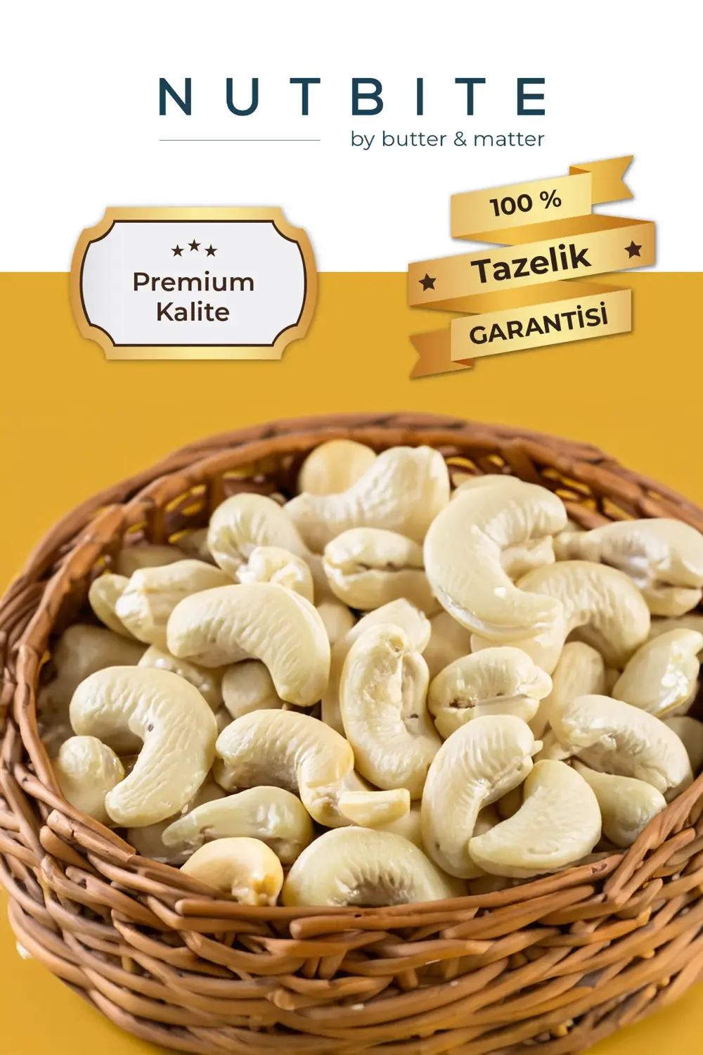 Premium Çiğ Kaju 500gr - Taptaze Yeni Mahsül - Yağsız & Tuzsuz Na