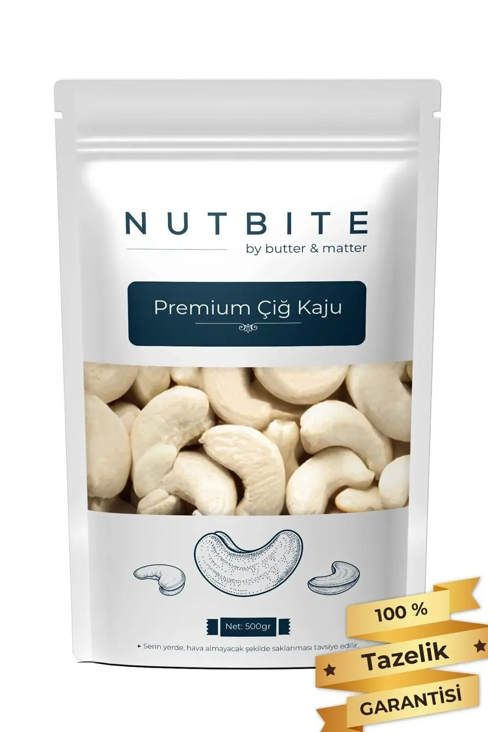 Premium Çiğ Kaju 500gr - Taptaze Yeni Mahsül - Yağsız & Tuzsuz Na