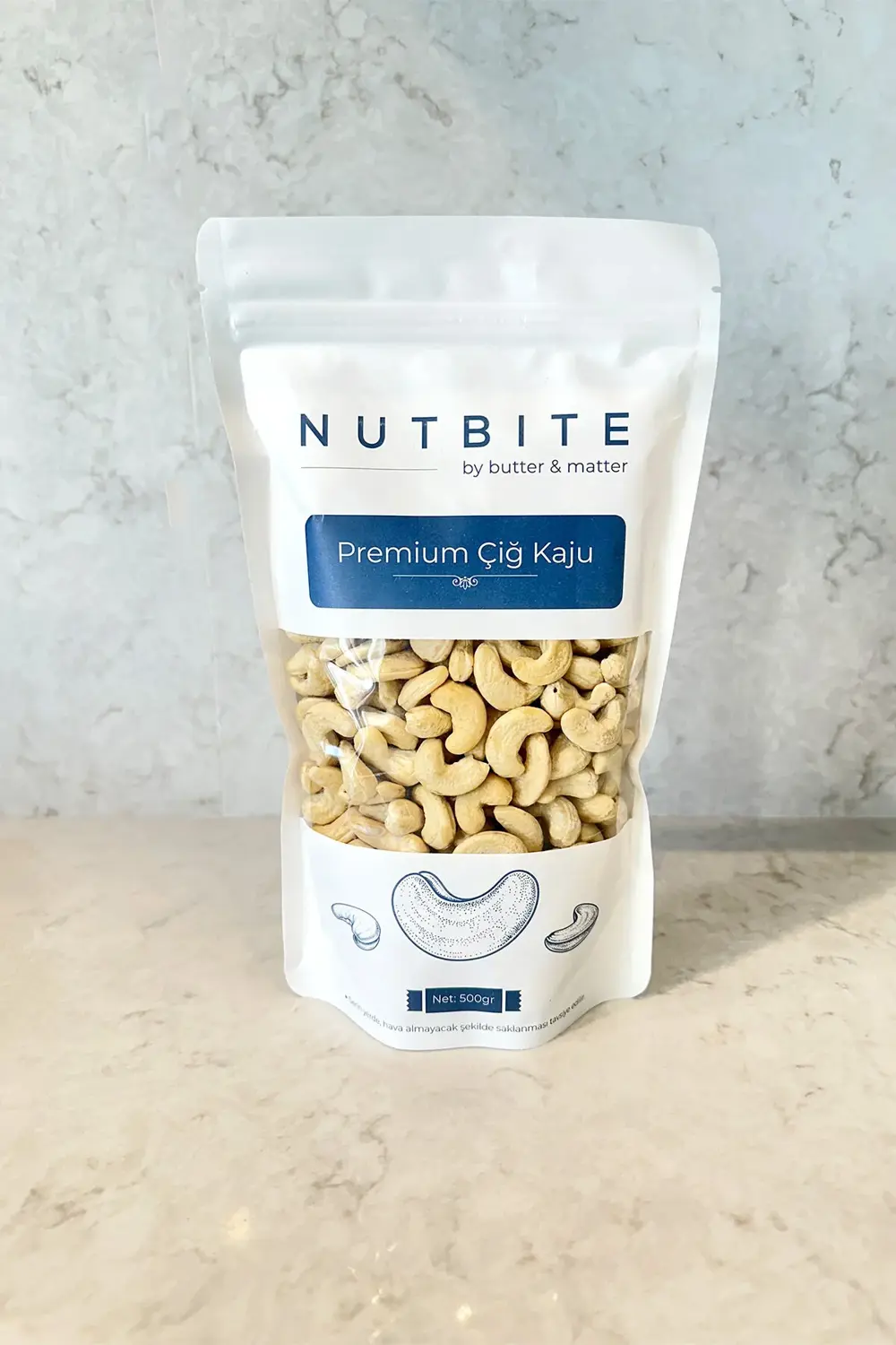 Premium Çiğ Kaju 500gr - Taptaze Yeni Mahsül - Yağsız & Tuzsuz Na