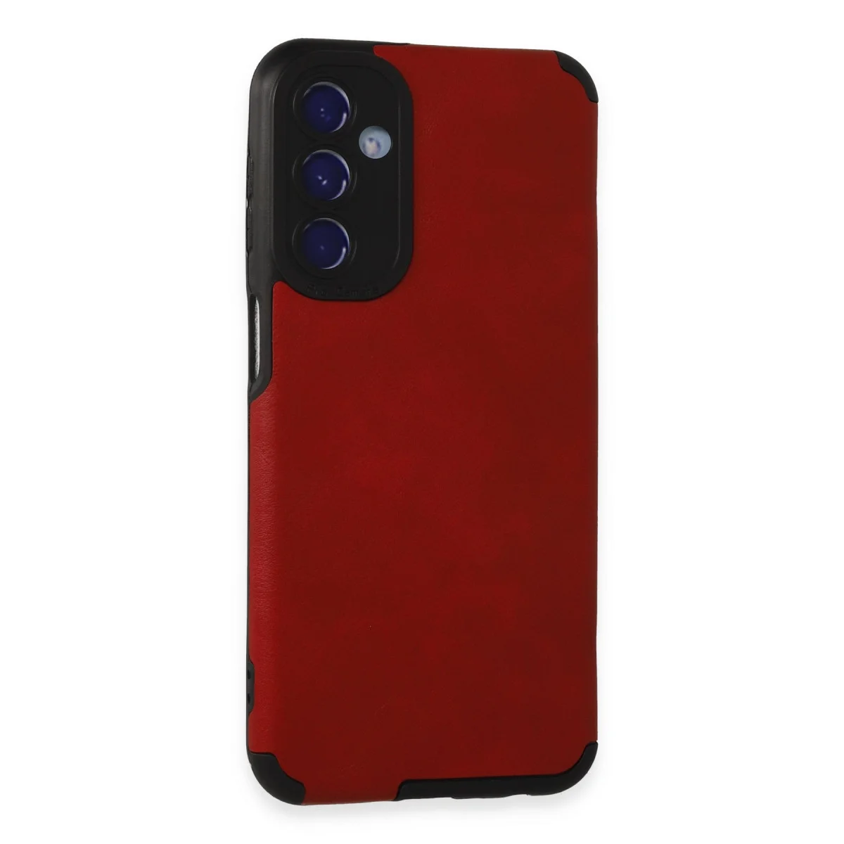 Premium Deri Silikon Kılıf - Galaxy M34 5G Kırmızı Koruma Kılıfı