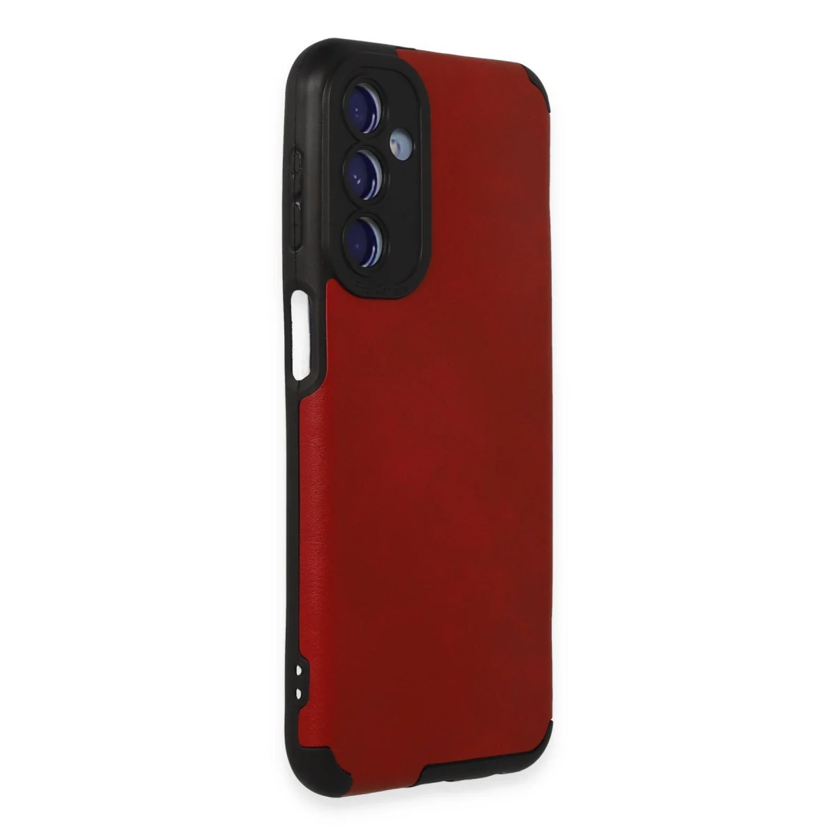 Premium Deri Silikon Kılıf - Galaxy M34 5G Kırmızı Koruma Kılıfı