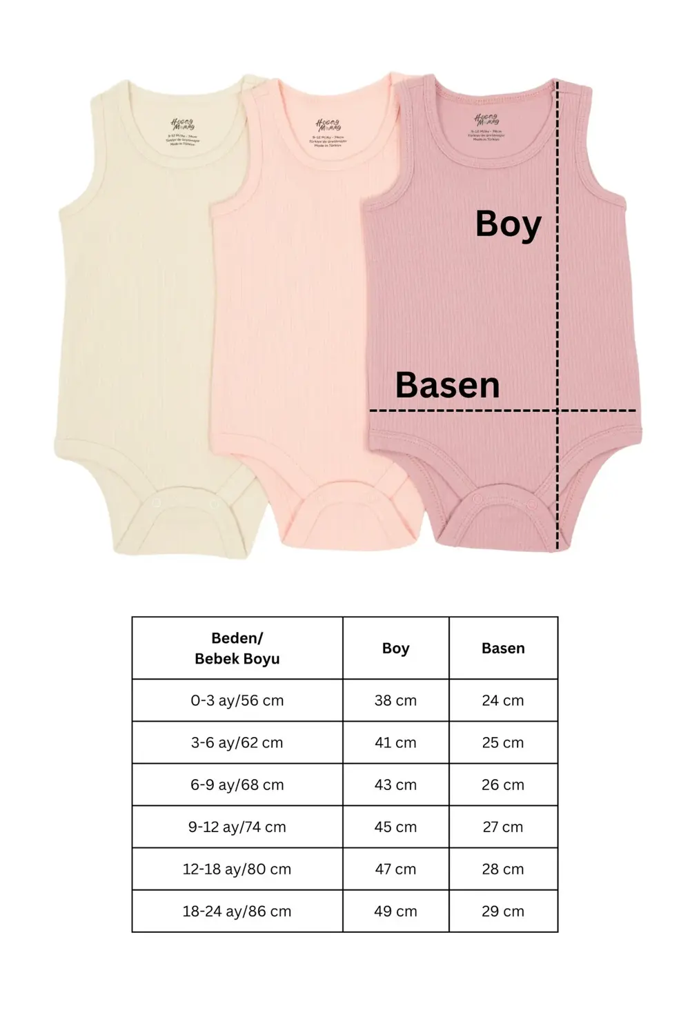 Premium Fitilli Kumaş %100 Organik Pamuk 3'lü Kız Bebek Atlet Bod