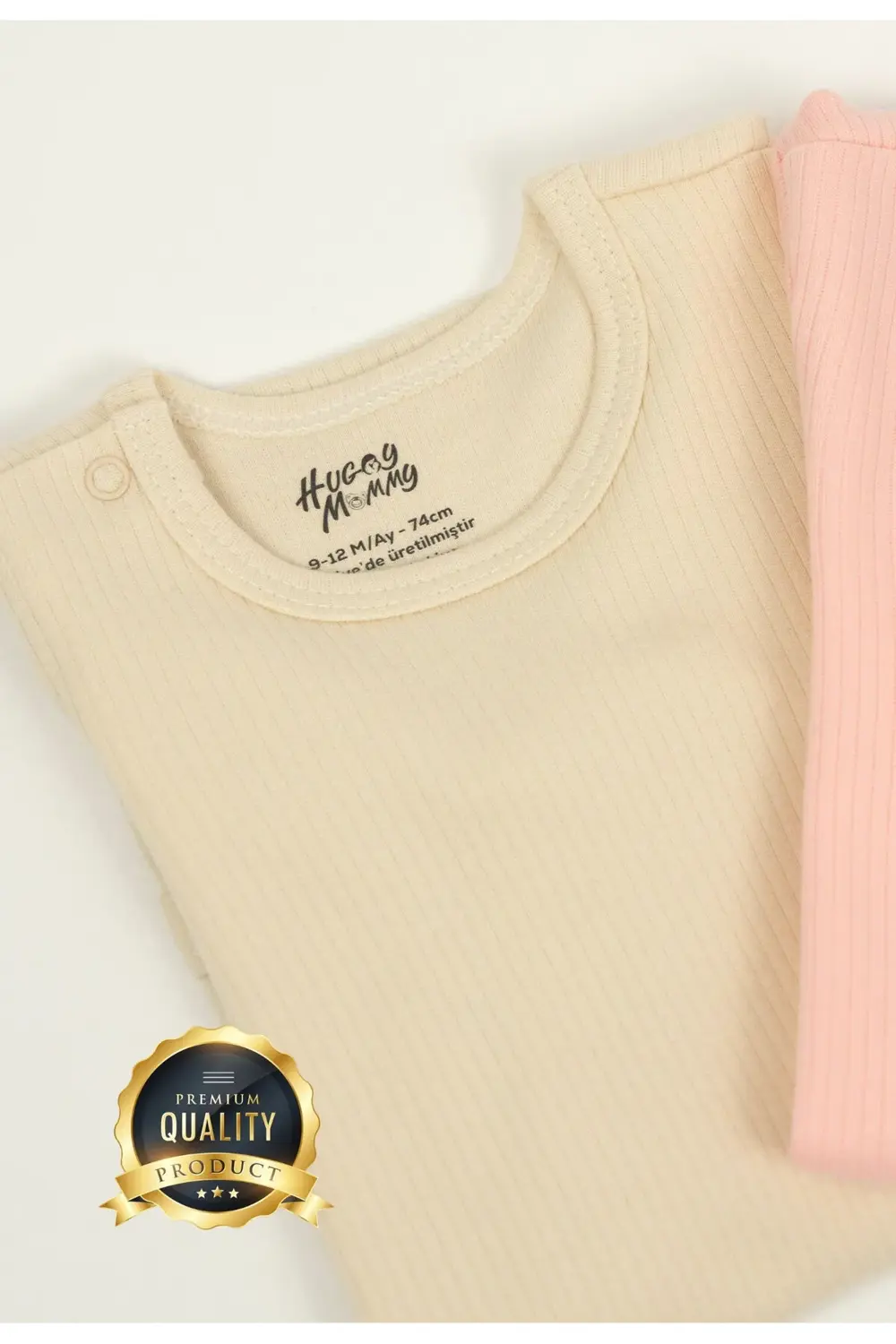 Premium Fitilli Kumaş %100 Organik Pamuk 3'lü Kız Bebek Uzun Kol