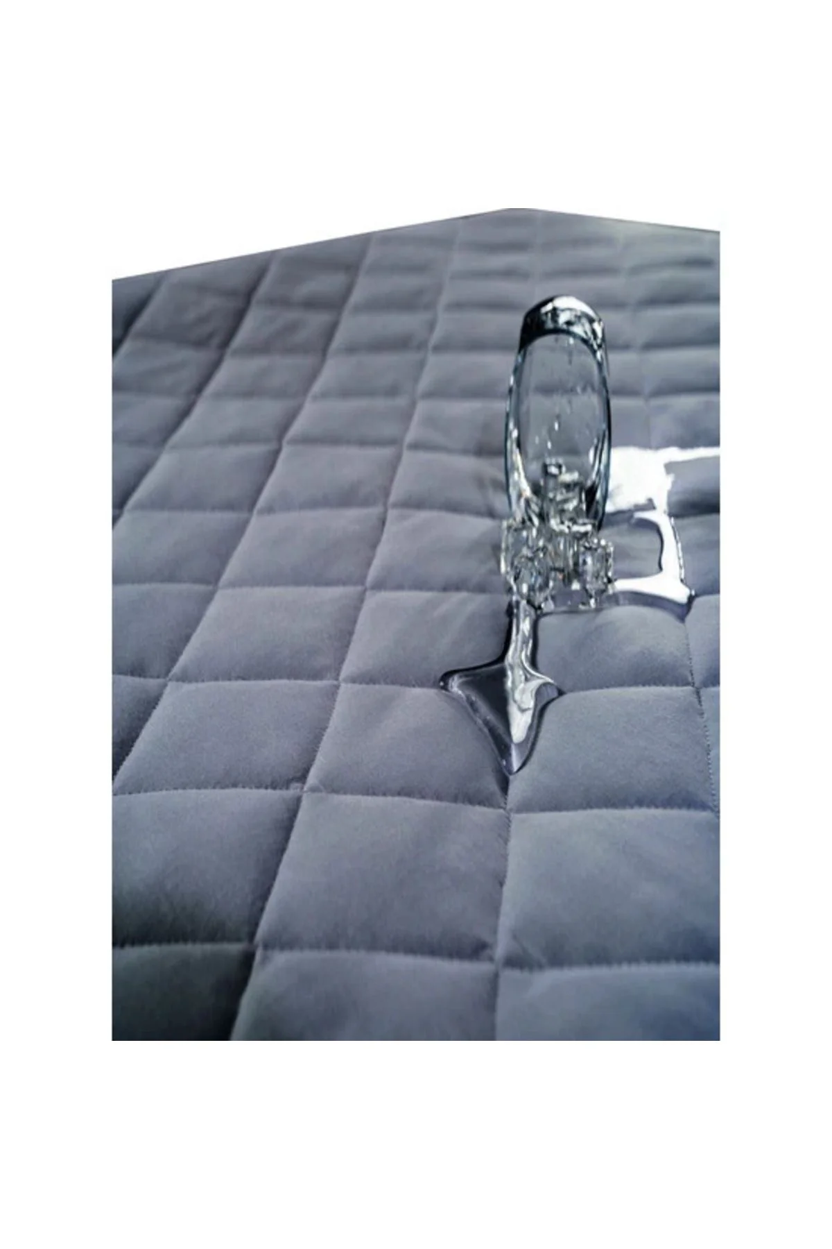 Premium Gri %100 Pamuk Kapitone Fitted Full Kenar Su Sıvı Geçirme
