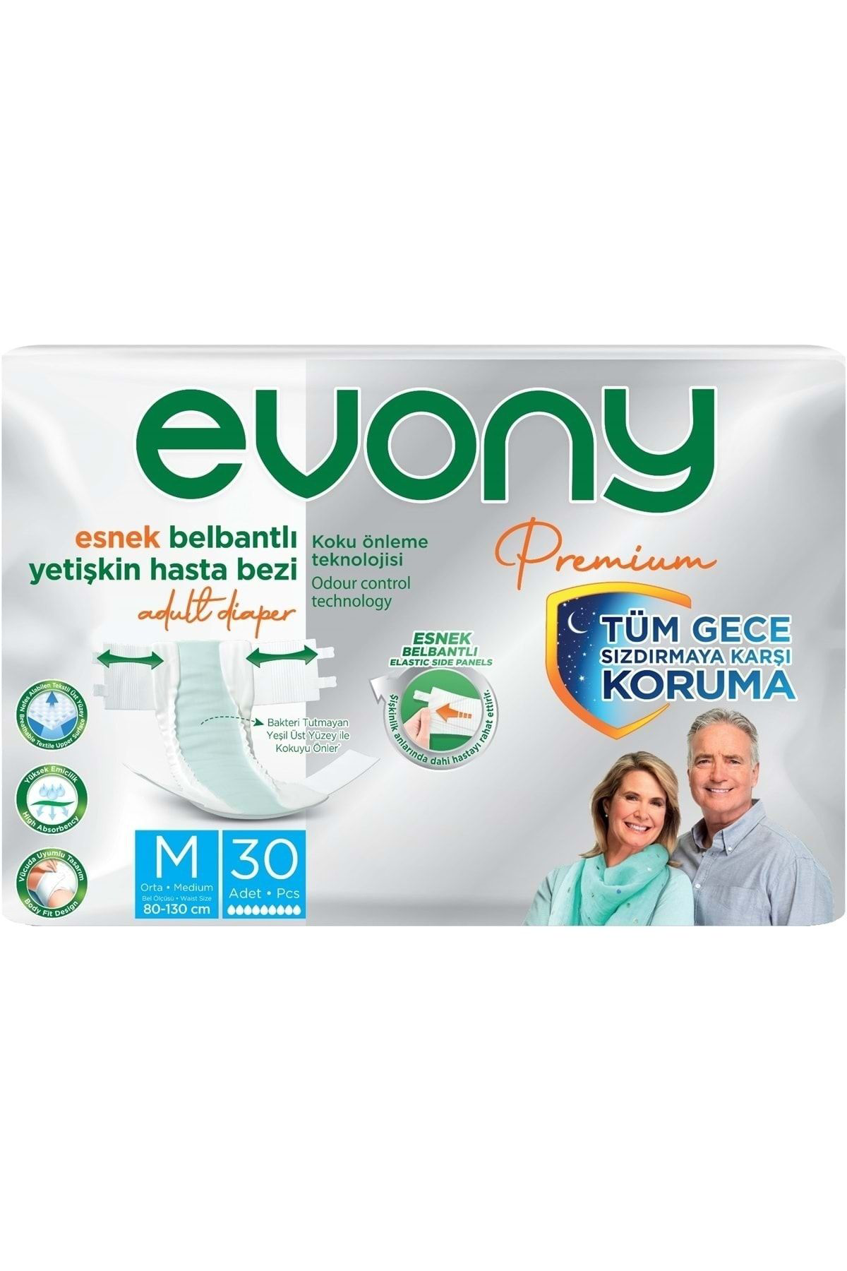 Evony Premium Hasta Bezi Yetişkin Bel Bantlı Tekstil Yüzey M-Orta 150 A