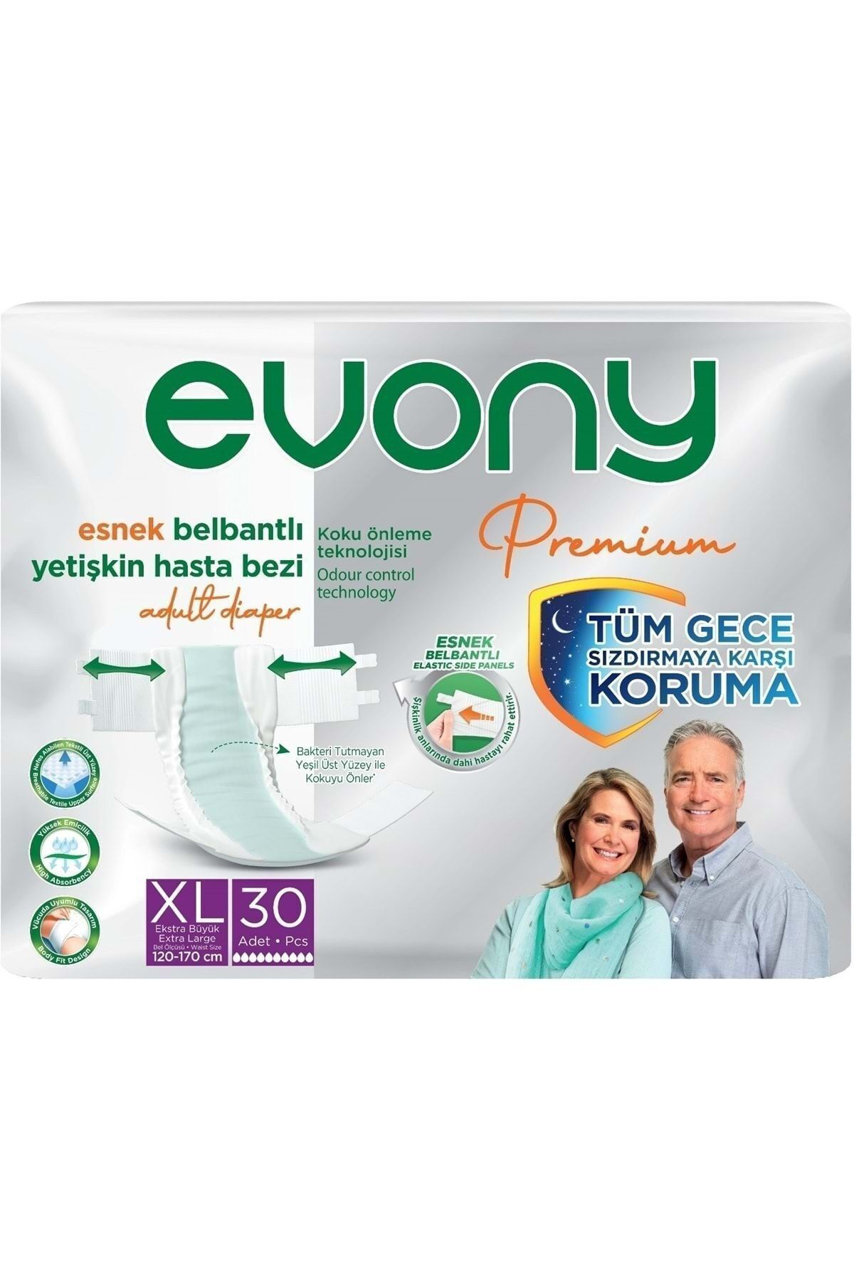 Evony Premium Hasta Bezi Yetişkin Bel Bantlı Tekstil Yüzey Extra Large-