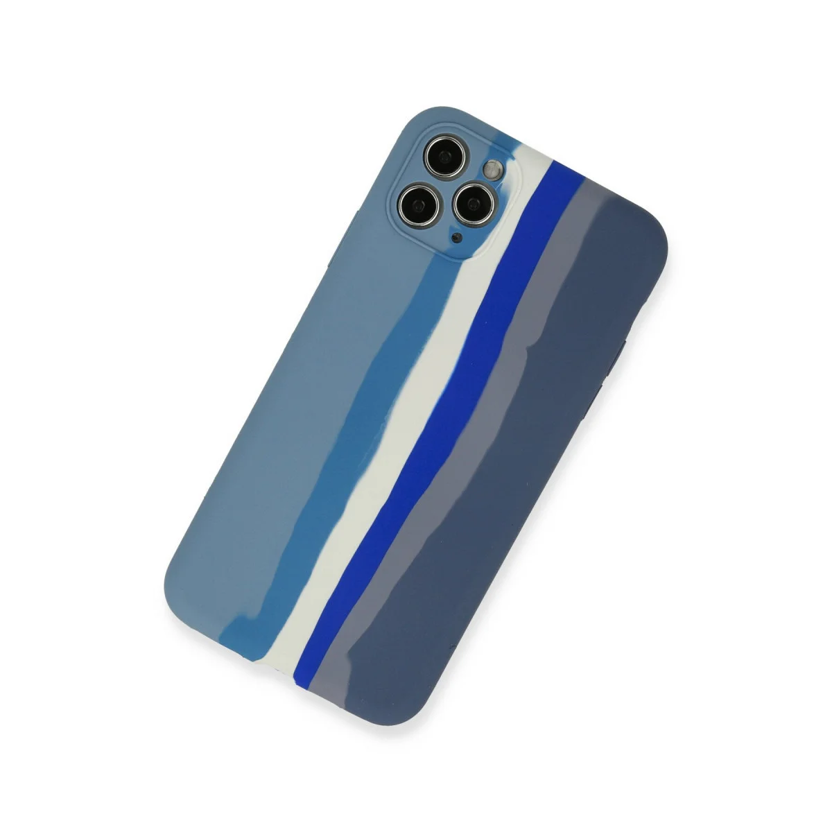 Premium iPhone 11 Pro Ebru Lansman Silikon Kılıf - Mavi Gri