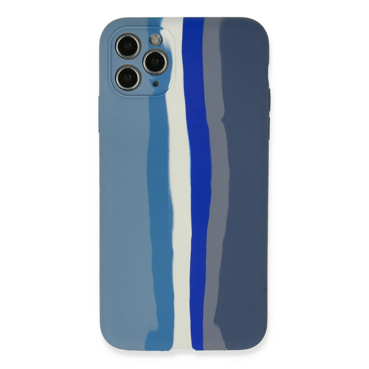 Premium iPhone 11 Pro Ebru Lansman Silikon Kılıf - Mavi Gri