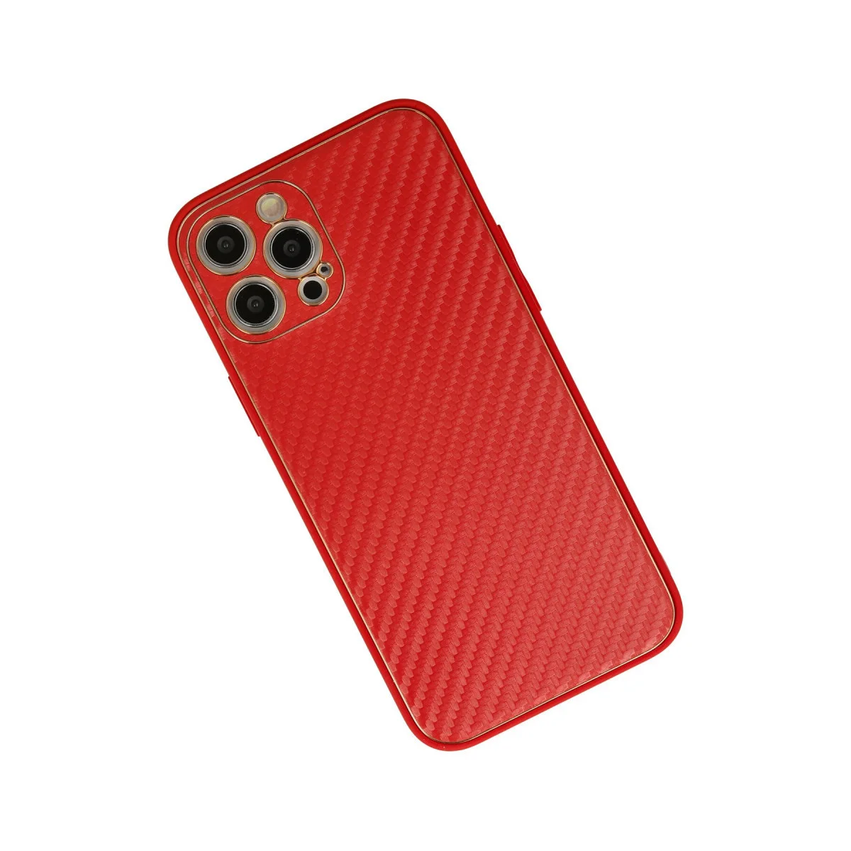 Premium iPhone 12 Pro Max Kılıf - Coco Karbon Silikon - Kırmızı