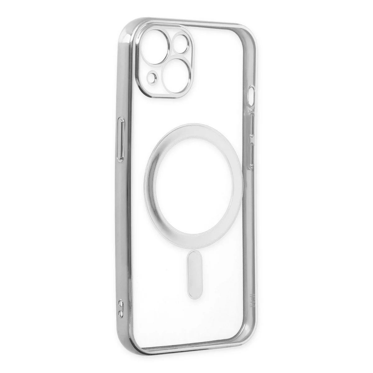 Premium iPhone 14 Plus Magsafe Kılıf Gümüş – TPU Silikon Korumalı Kılıf