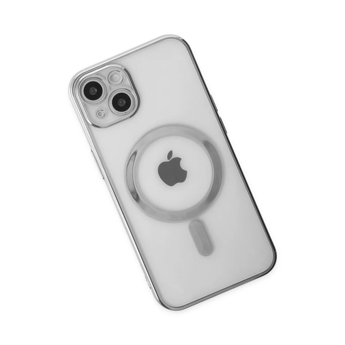 Premium iPhone 14 Plus Magsafe Kılıf Gümüş – TPU Silikon Korumalı Kılıf
