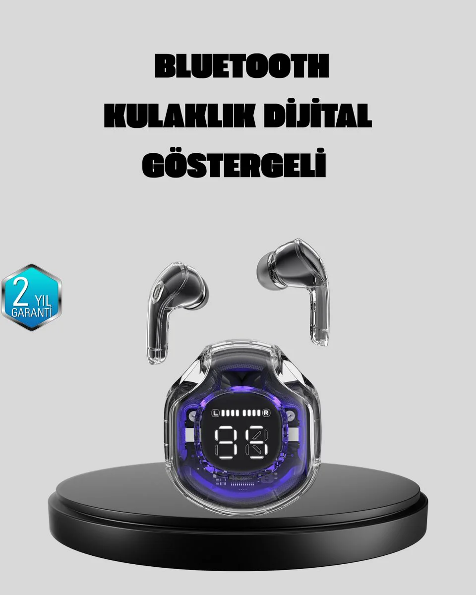 Premium Kablosuz Kulaklık Bluetooth 5.3 ENC Mikrofonlu Dokunmatik Şarj Kutulu