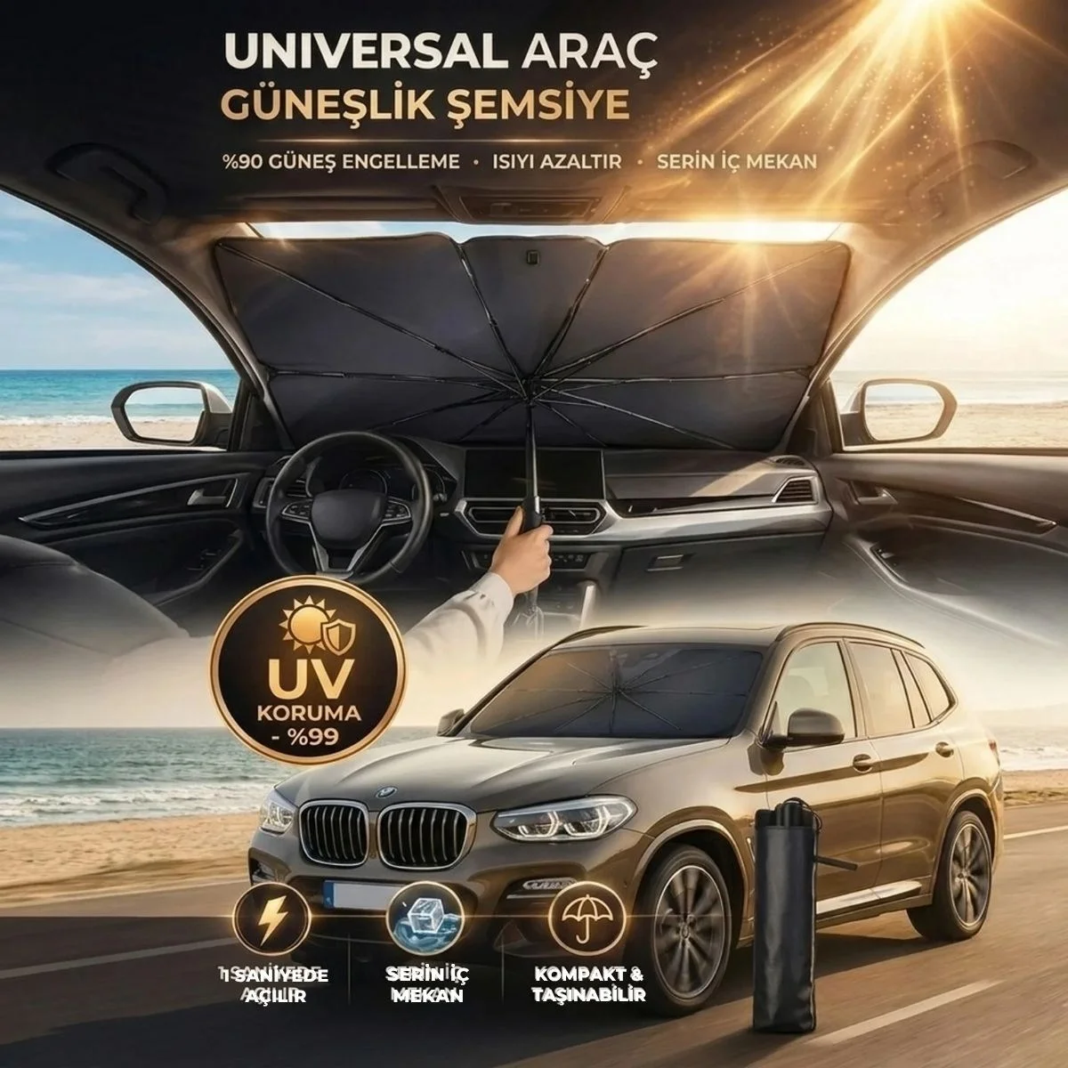 Premium Katlanabilir Araç Ön Cam Güneşliği – Şemsiye Tipi Oto Güneşlik, Uv Korumalı Isı Yalıtımlı Ön Cam Gölgelik Bx40 Premium Katlanabilir Araç Ön Cam Güneşliği – Şemsiye Tipi Oto Güneşlik, Uv Korumalı Isı Yalıtımlı Ön Cam Gölgelik Bx40