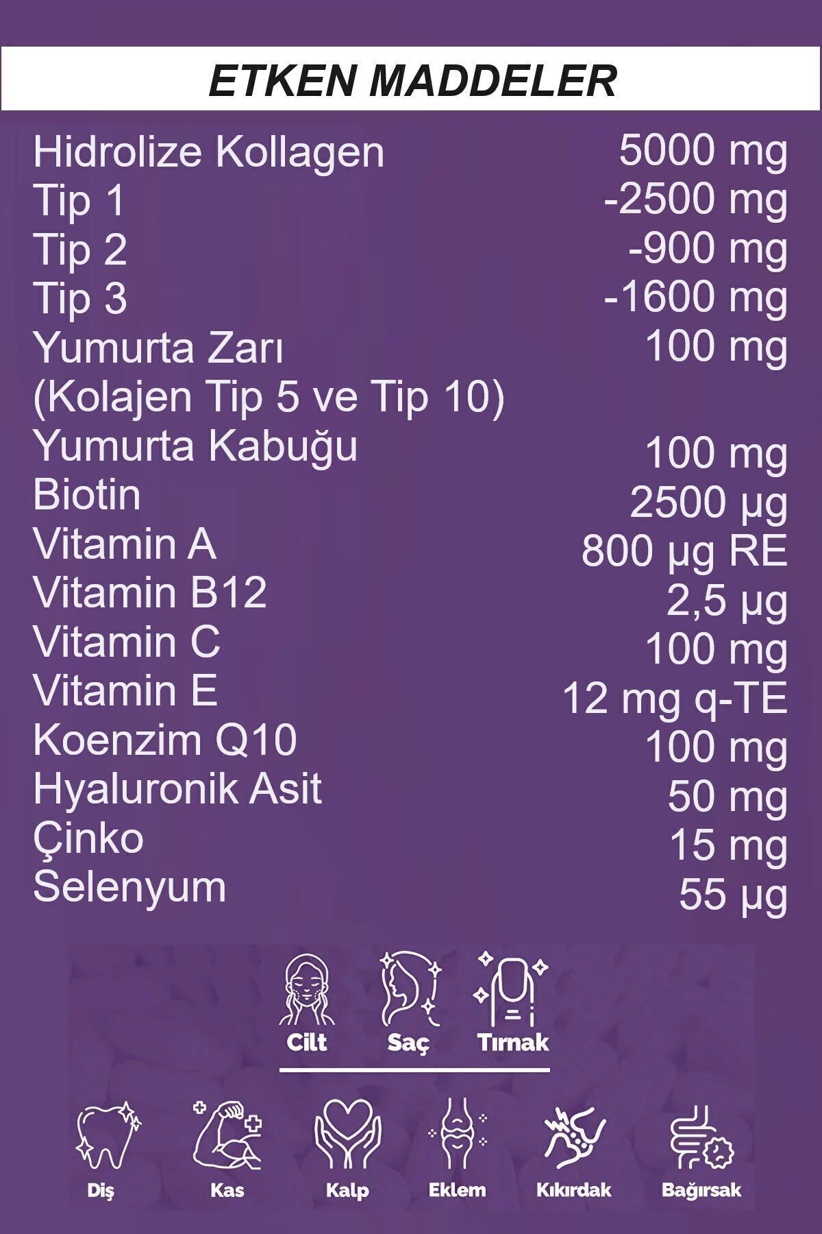 Premium Kolajen Powder 10g X 30 Şase Biotin & Multivitamin Çilek 