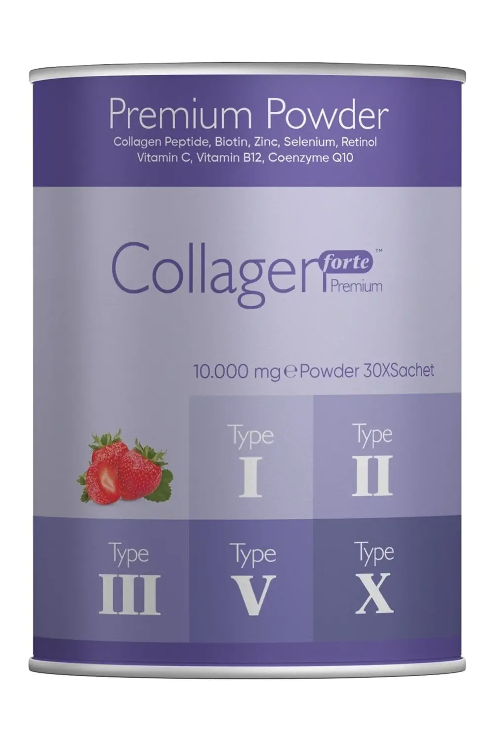 Premium Kolajen Powder 10g X 30 Şase Biotin & Multivitamin Çilek