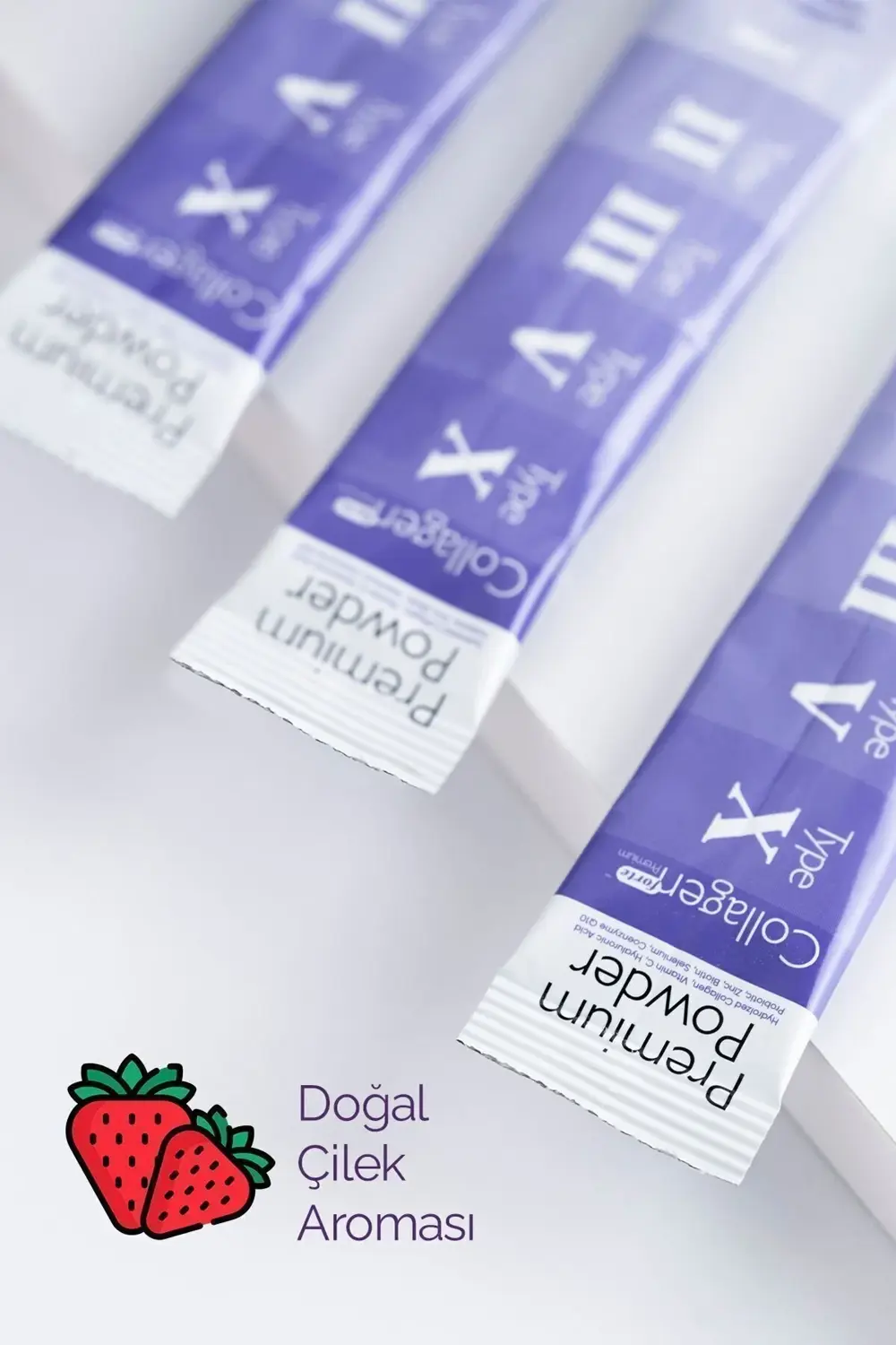 Premium Kolajen Powder 10g X 30 Şase Biotin & Multivitamin Çilek