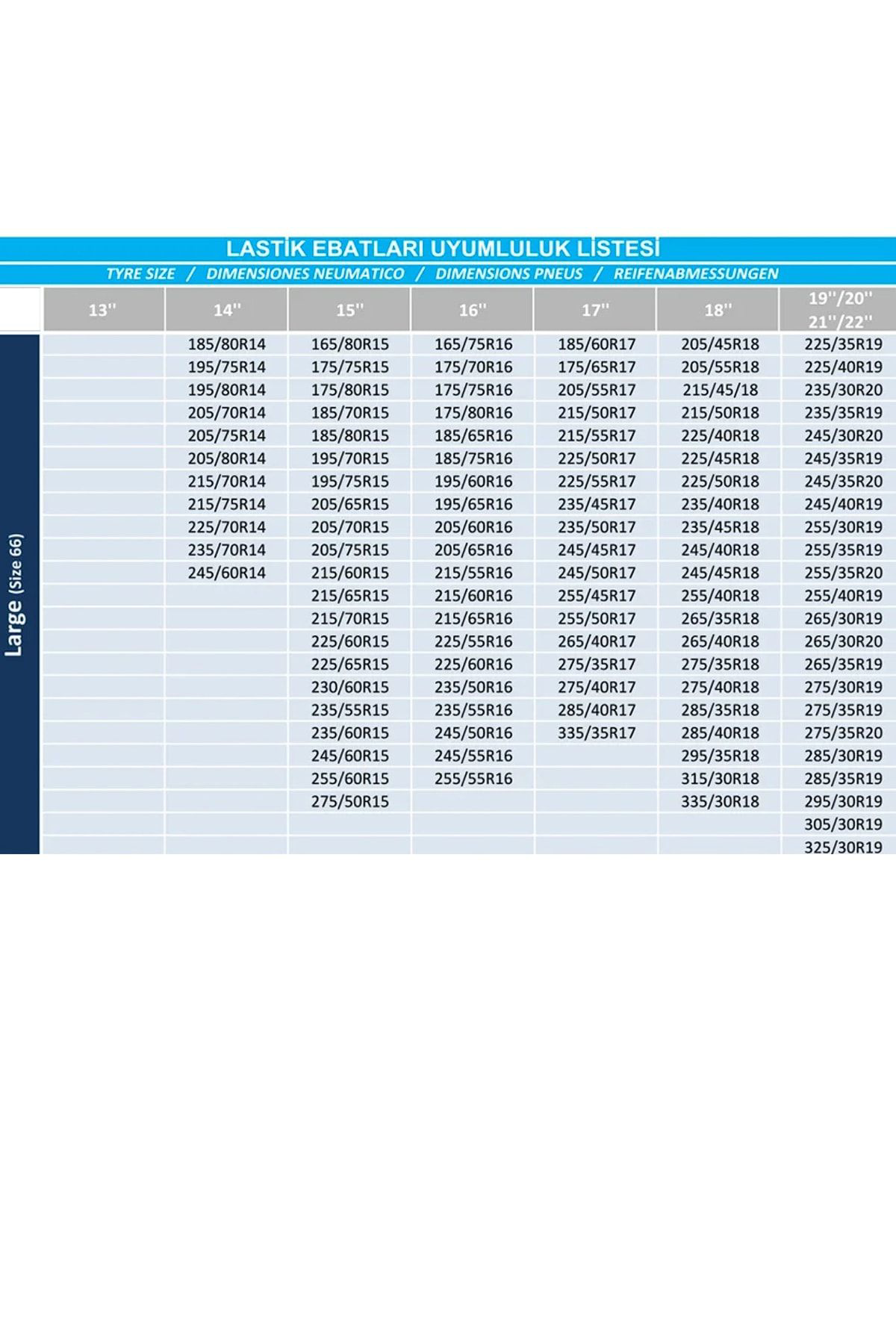 Premium Lüks Araç Kar Çorabı225/35r19 Lastik Uyumlu-l