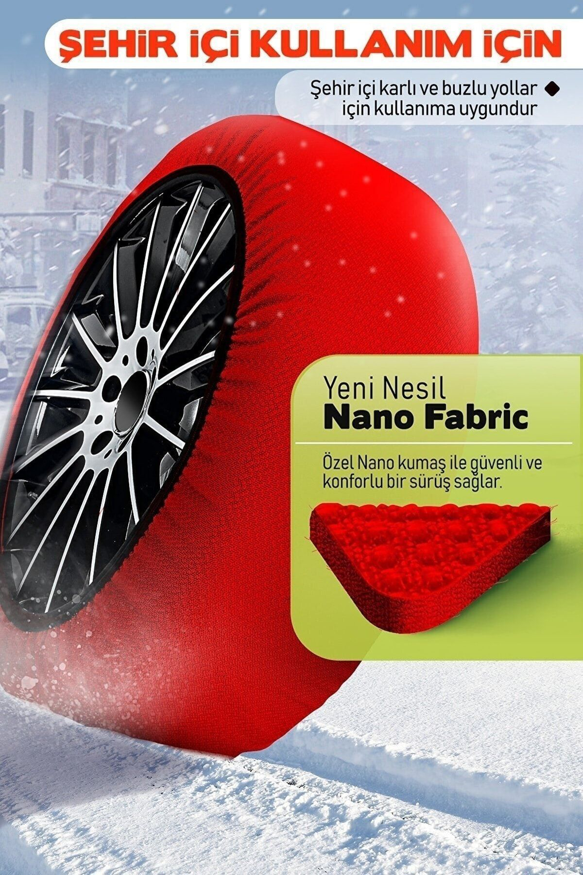 Premium Lüks Araç Kar Çorabı185/60r17 Lastik Uyumlu-l