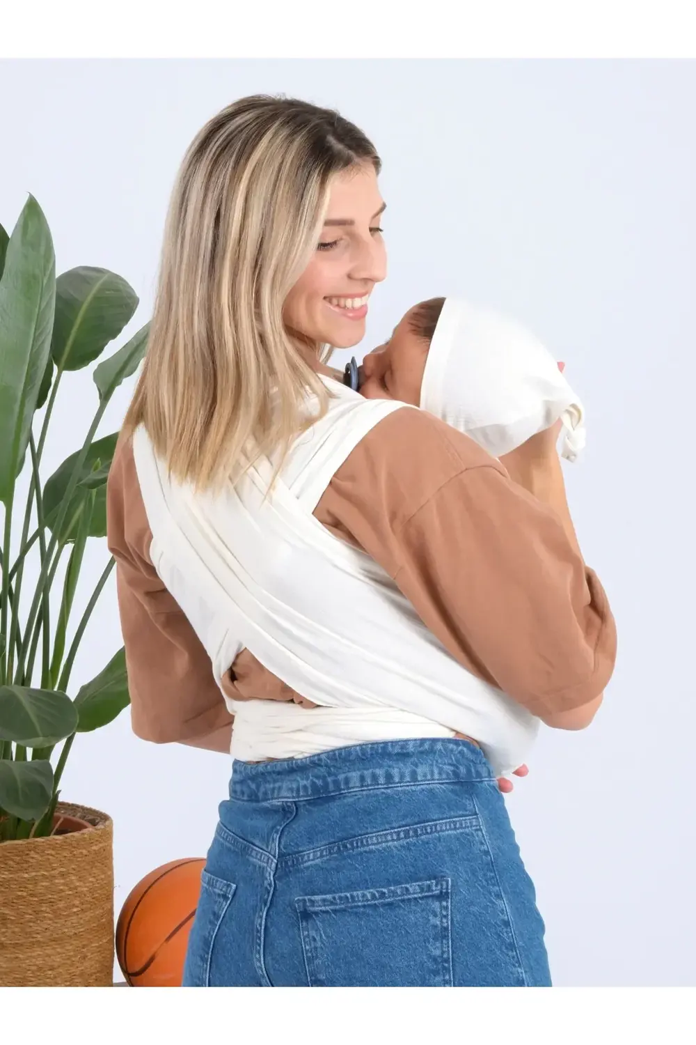 Premium Organik Pamuk Sırt Destekli Cepli Şapkalı Bebek Taşıyıcı