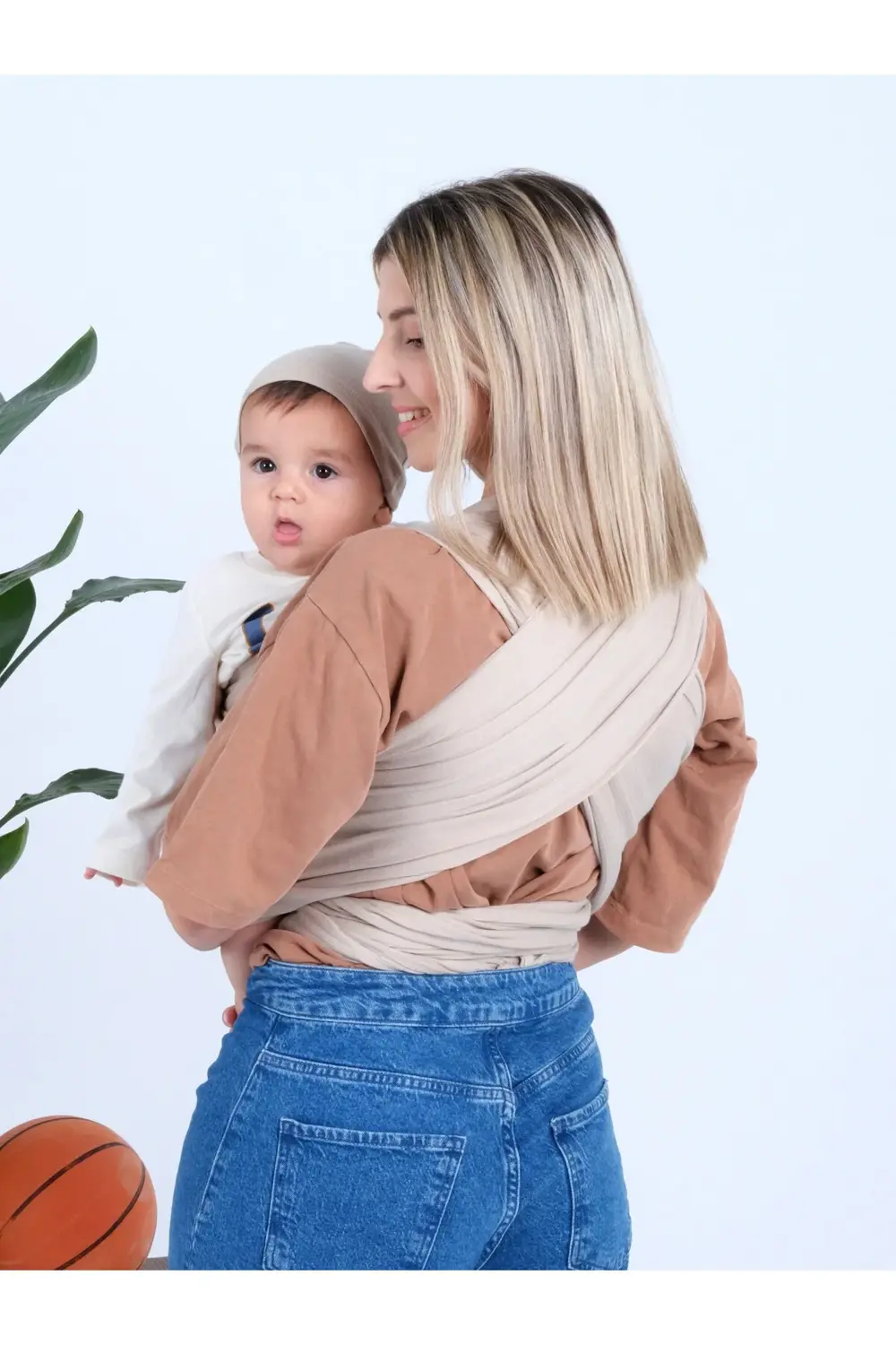 Premium Organik Pamuk Sırt Destekli Cepli Şapkalı Bebek Taşıyıcı