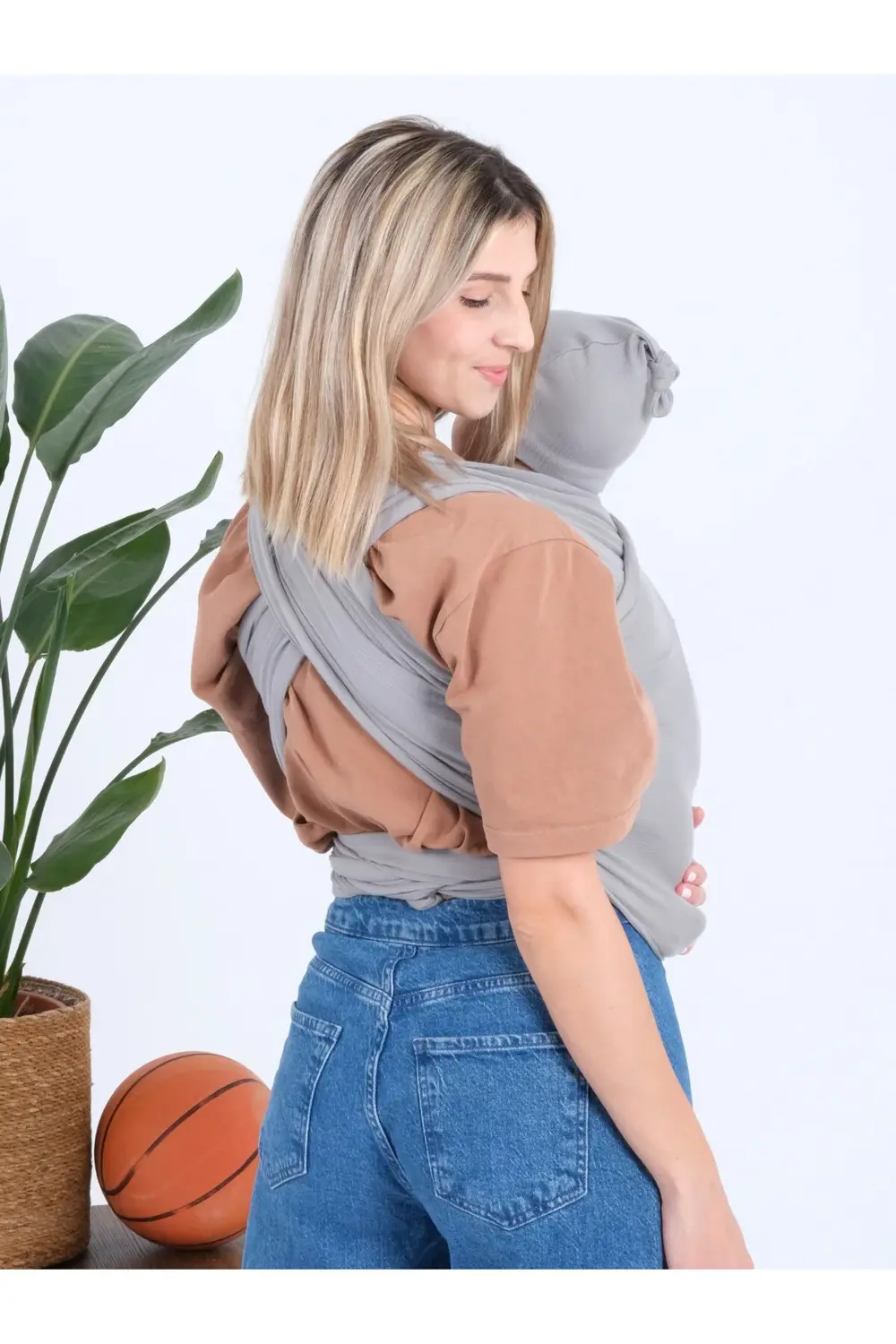 Premium Organik Pamuk Sırt Destekli Cepli Şapkalı Bebek Taşıyıcı