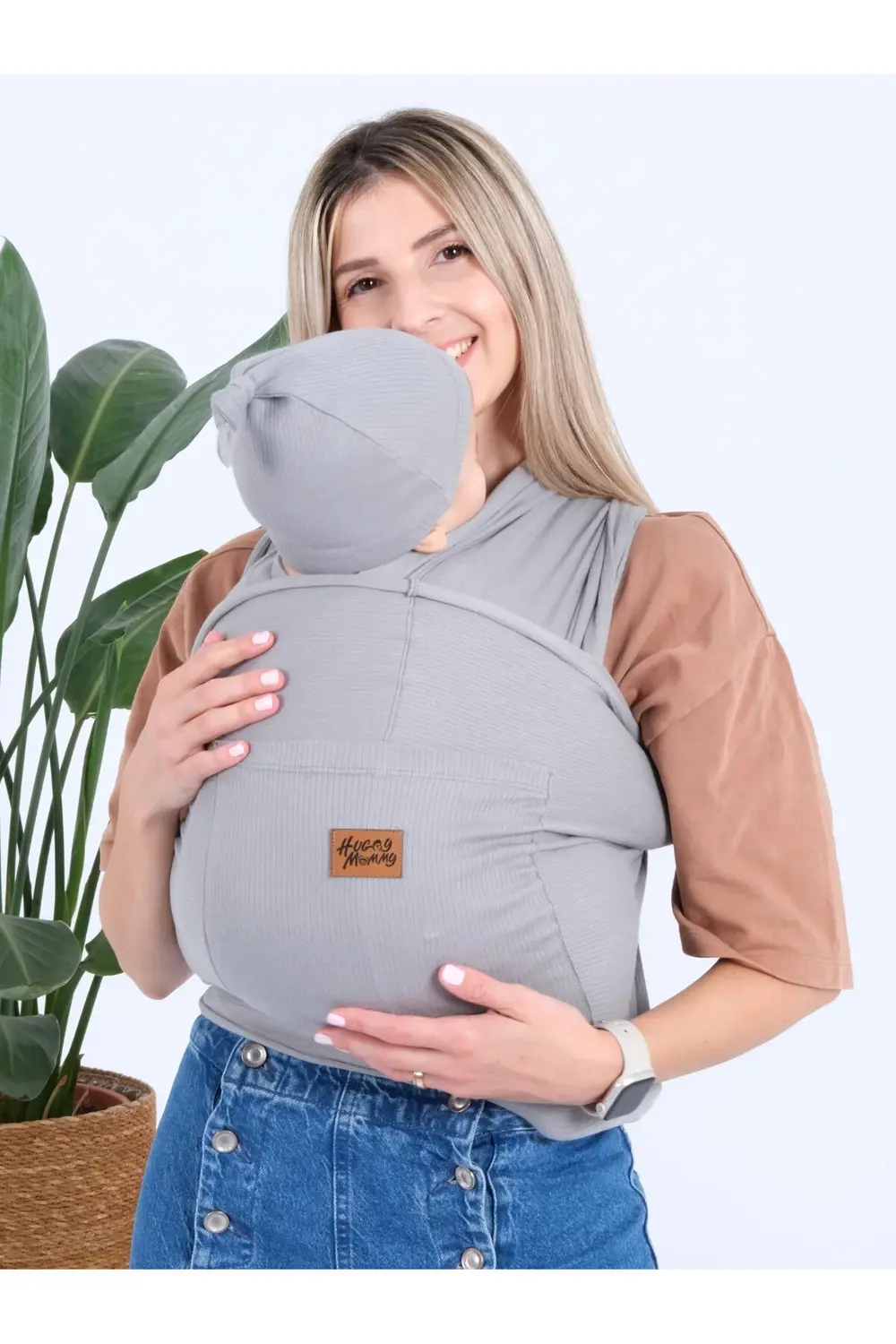 Premium Organik Pamuk Sırt Destekli Cepli Şapkalı Bebek Taşıyıcı