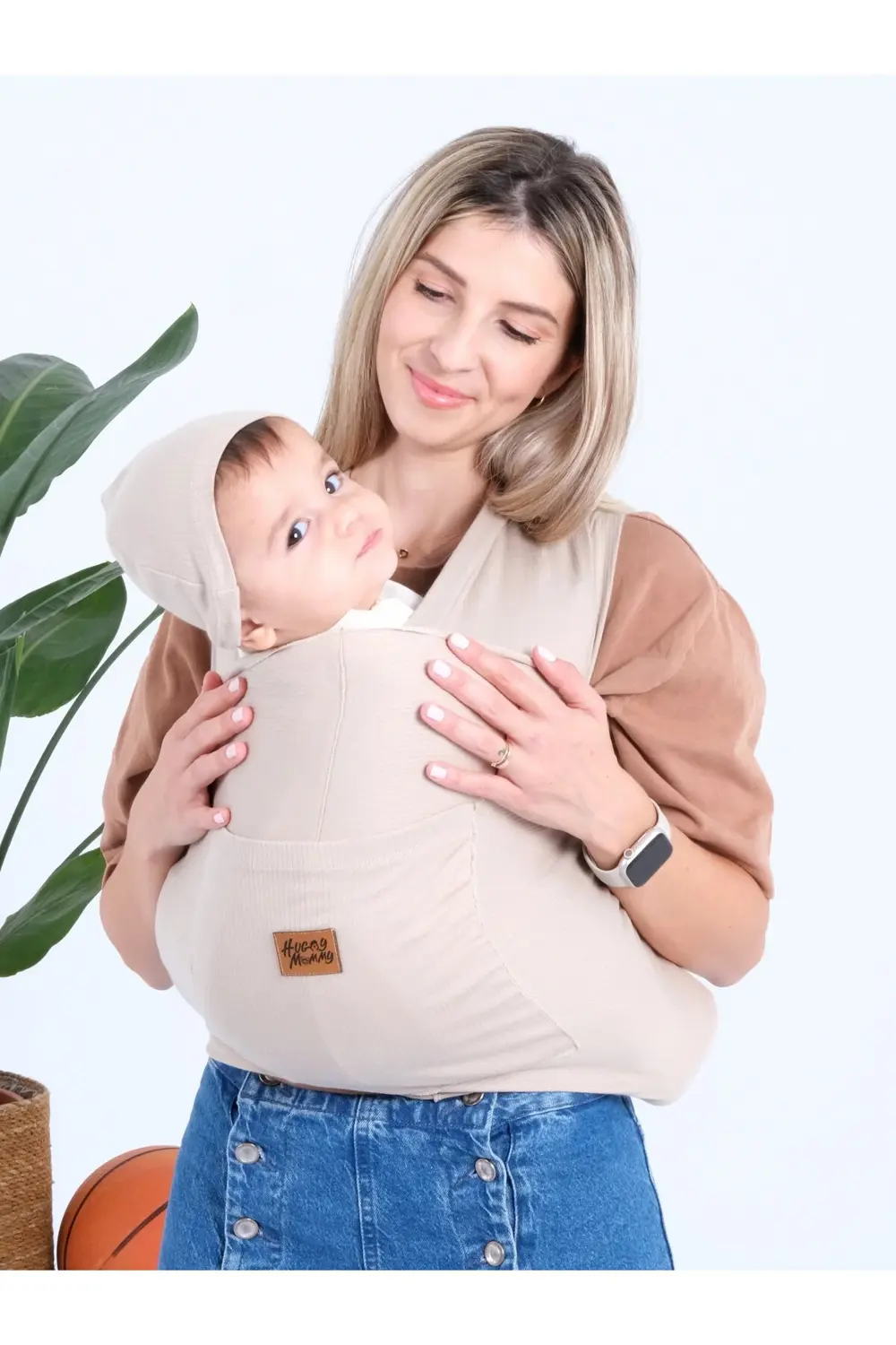 Premium Organik Pamuk Sırt Destekli Cepli Şapkalı Bebek Taşıyıcı