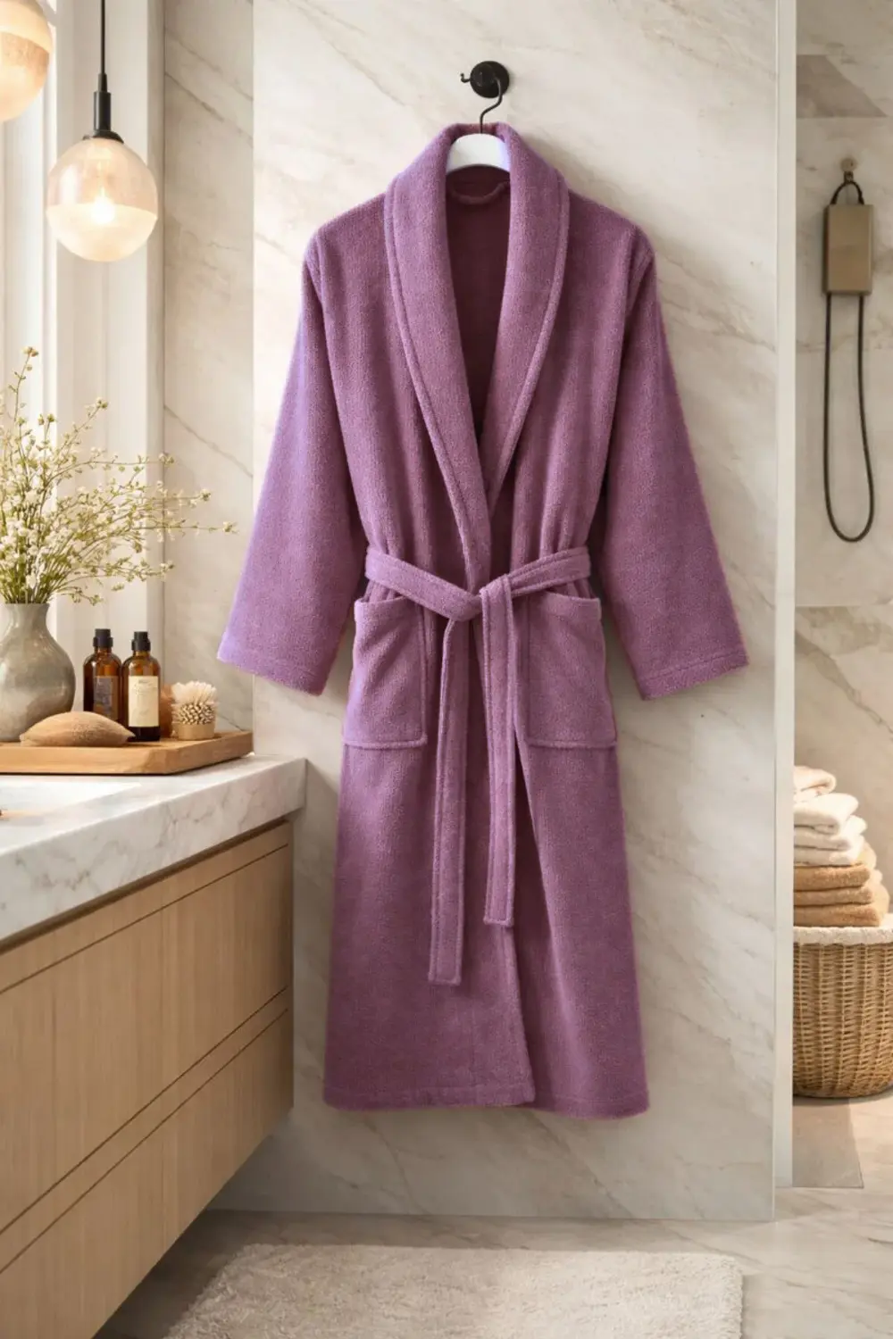 Premium Pamuklu Unisex Bornoz - Yumuşak Dokulu Hızlı Kuruyan Canl