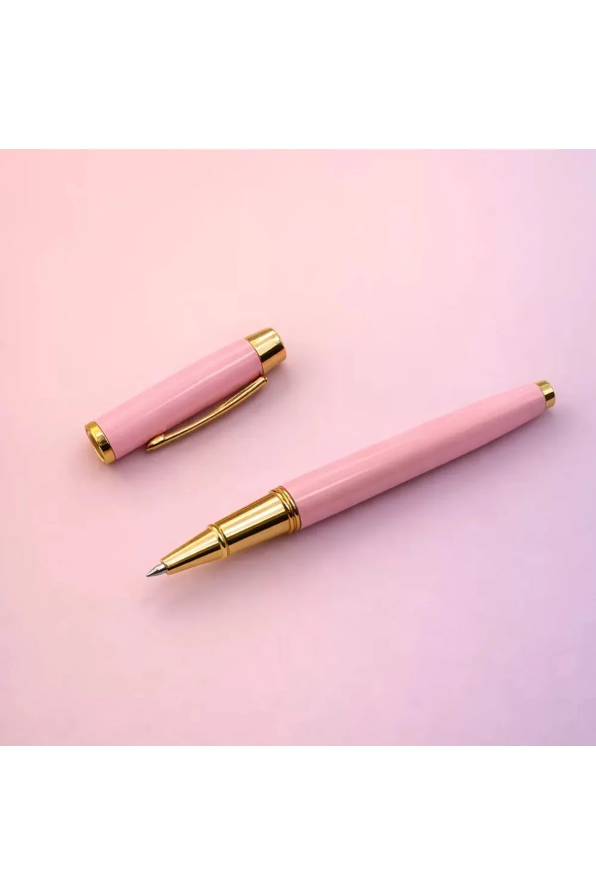 Premium Pembe Metal Roller Kalem