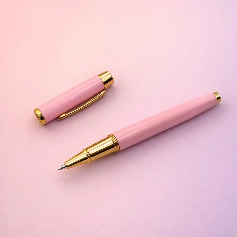 Premium Pembe Metal Roller Kalem