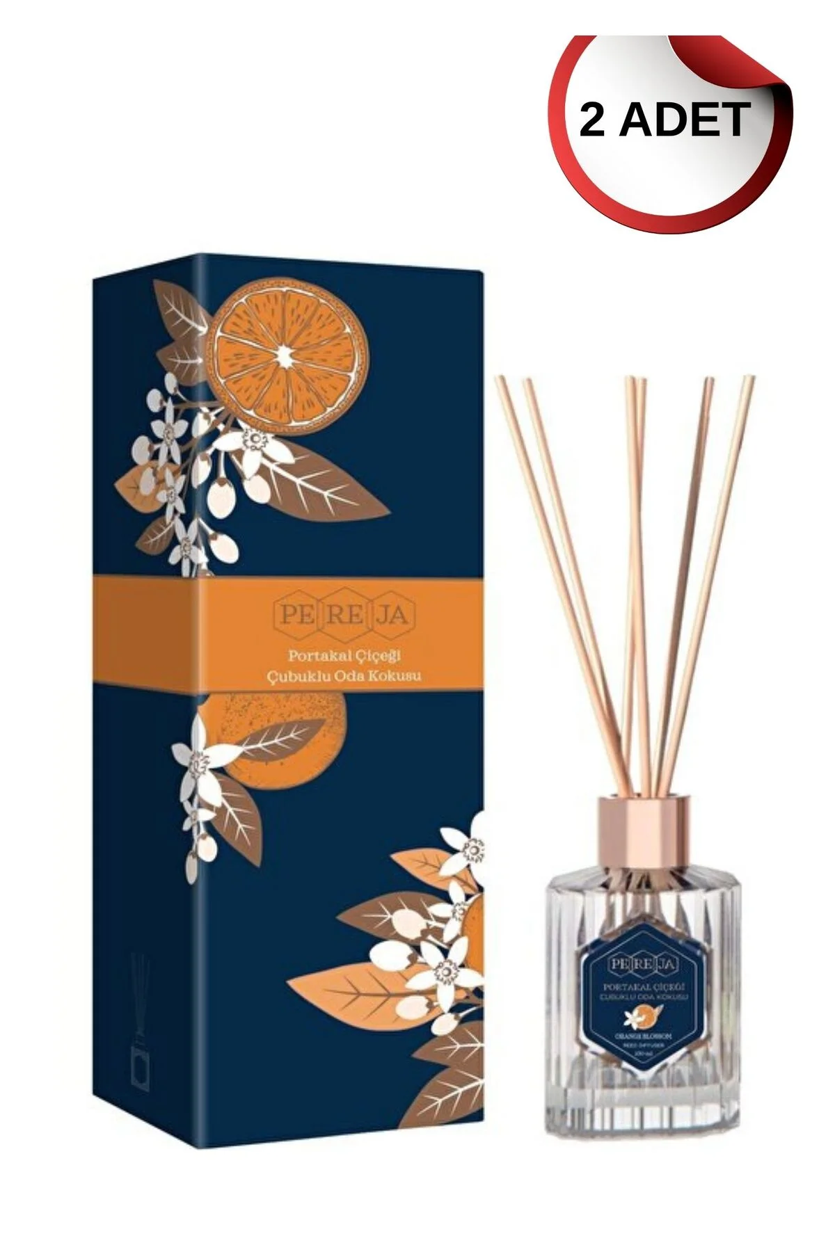 Premium Portakal Çiçeği Çubuklu Oda Kokusu 100 ml 2 Adetli Premium Portakal Çiçeği Çubuklu Oda Kokusu 100 ml 2 Adetli