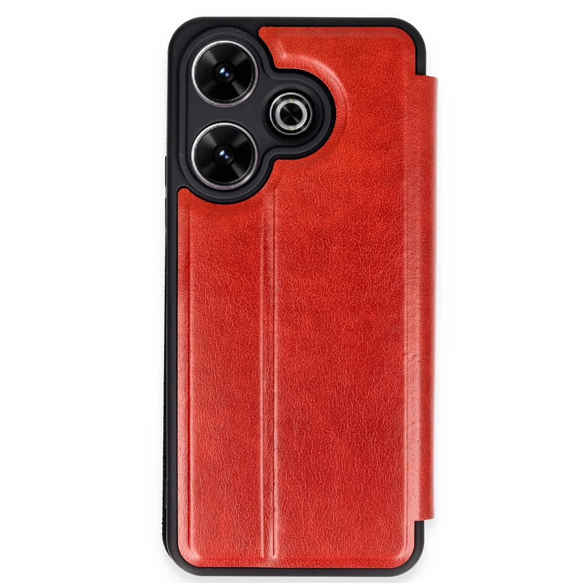 Premium Redmi 13 4G Kılıf Flip Cover - Kırmızı ve Şık Tasarım