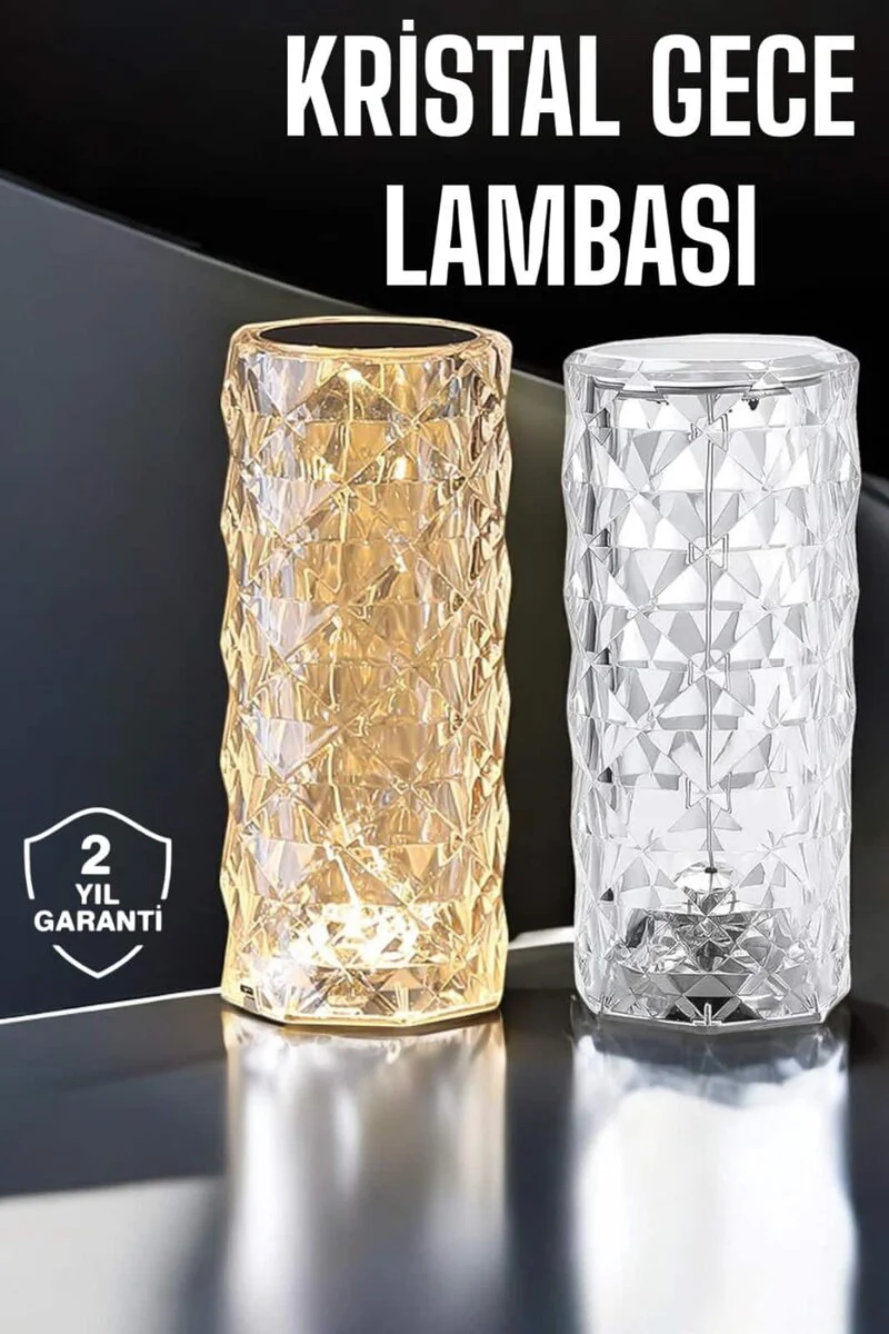 Premium RGB Kristal Gece Lambası - Dokunmatik Şarjlı ve Dekoratif