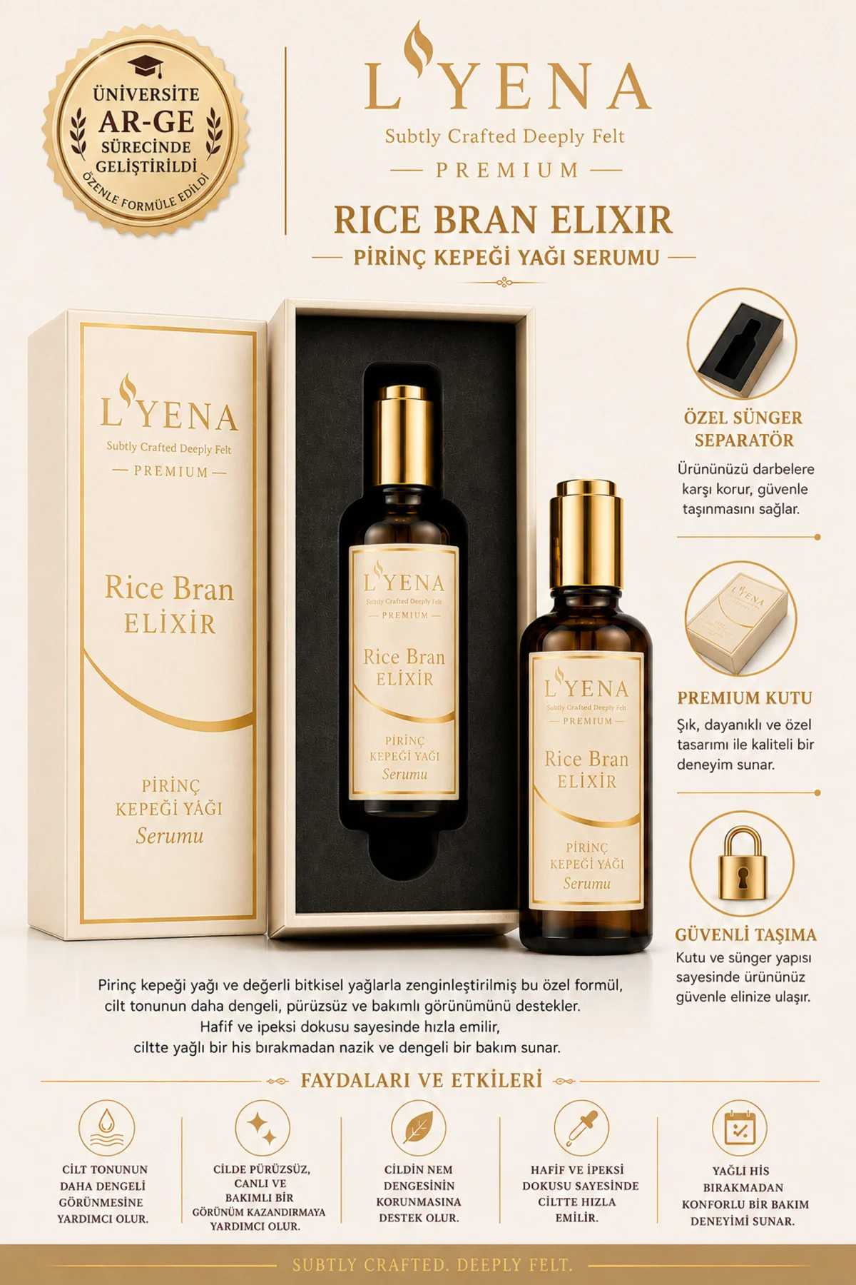 Premium Rıce Bran Elixir Pirinç Kepeği Yağı Serumu Premium Rıce Bran Elixir Pirinç Kepeği Yağı Serumu