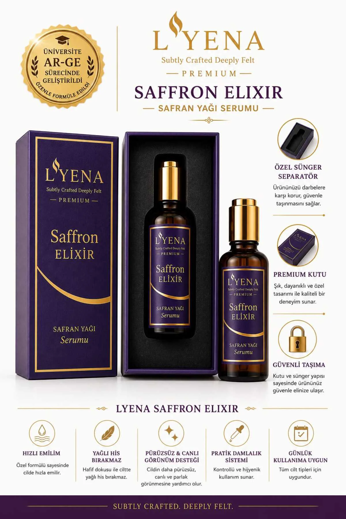 Premium Saffron Elixir Safran Yağı Serumu